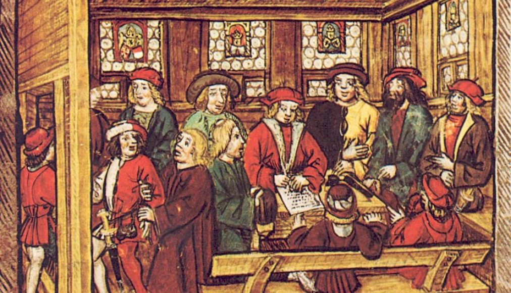 Dessin de l&#039;Amtliche Luzerner Chronik de 1513 de Diebold Schilling le Jeune, illustrant les événements de la Diète de Stans en 1481. / ©WIkimedia Commons/Domaine public