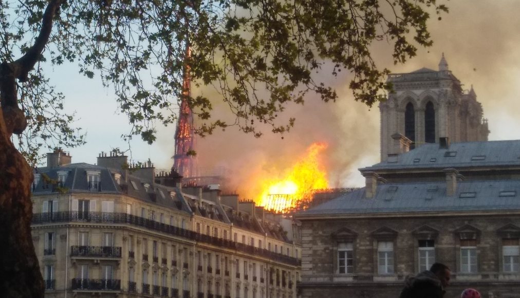 Notre-Dame de Paris en feu, ce lundi 16 avril 2019. / DR