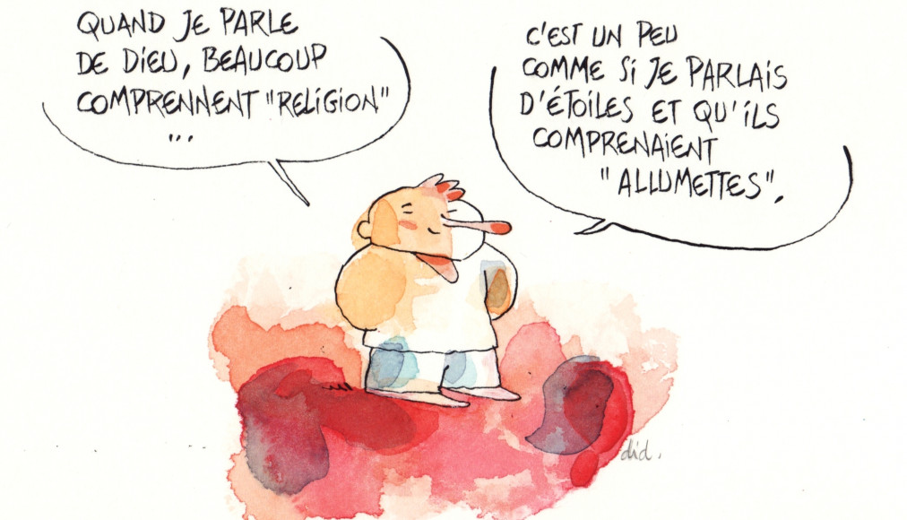Dessin de Didier Milotte, exposition de dessins de presse «Dieu est-il humour?» / ©D. Milotte