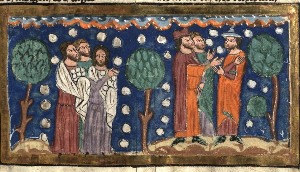 Miniature représentant la pluie de manne (1350-1375, artiste inconnu) / © Public domain, via Wikimedia Commons