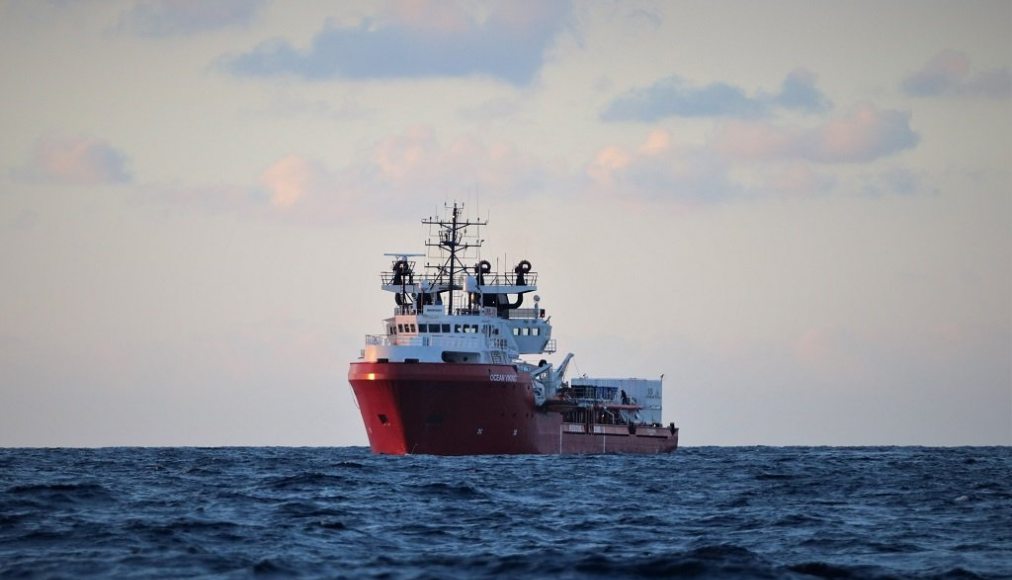 Février 2020, l&#039;Ocean Viking au large de Pozzallo, Sicile, © Anthony Jean / SOS MEDITERRANEE / Les migrants secourus en Méditerranée placés en quarantaine 