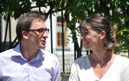Gilles Bourquin et Élise Perrier en 2016, lors de leur nomination à la tête de «Réformés» / @CER Médias Réformés Sàrl