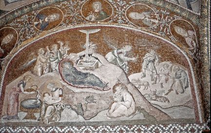 &quot;La nativité&quot;, mosaïque de l&#039;église Saint-Sauveur-in-Chora à Istanbul / ©Wikimedia Commons/Daniel Villafruela/CC BY 3.0