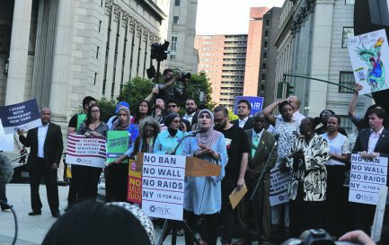 Manifestation à Brooklyn contre le Muslim Ban. / © DR